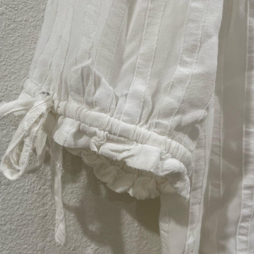 PAIGE White Tiered Button-Up Dress Size Large - Picture 7 of 12